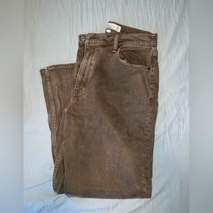 Abercrombie & Fitch Curve love 90's ultra high rise straight jeans- Short